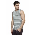 Gypsum Mens Striper Cut Sleeve Tshirt Green Color GYPMCS-00162