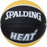 Spalding NBA Team Miami Heat Basketball (7, Yellow / Black / White)