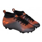 Nivia Pro Carbonite with Collar Rib Football Shoes For Men 454OB (Orange, Black)